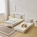 White Twin Bed with Trundle Q703