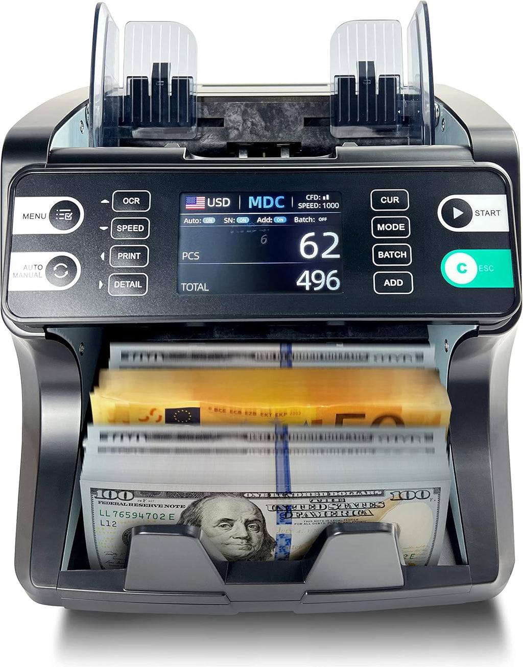 Multi-Currency Money Counter Machine with Counterfeit Detection L3361