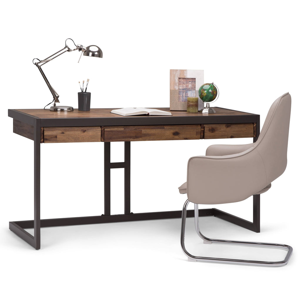 Solid Acacia Wood 60 inch Writing Desk C57349