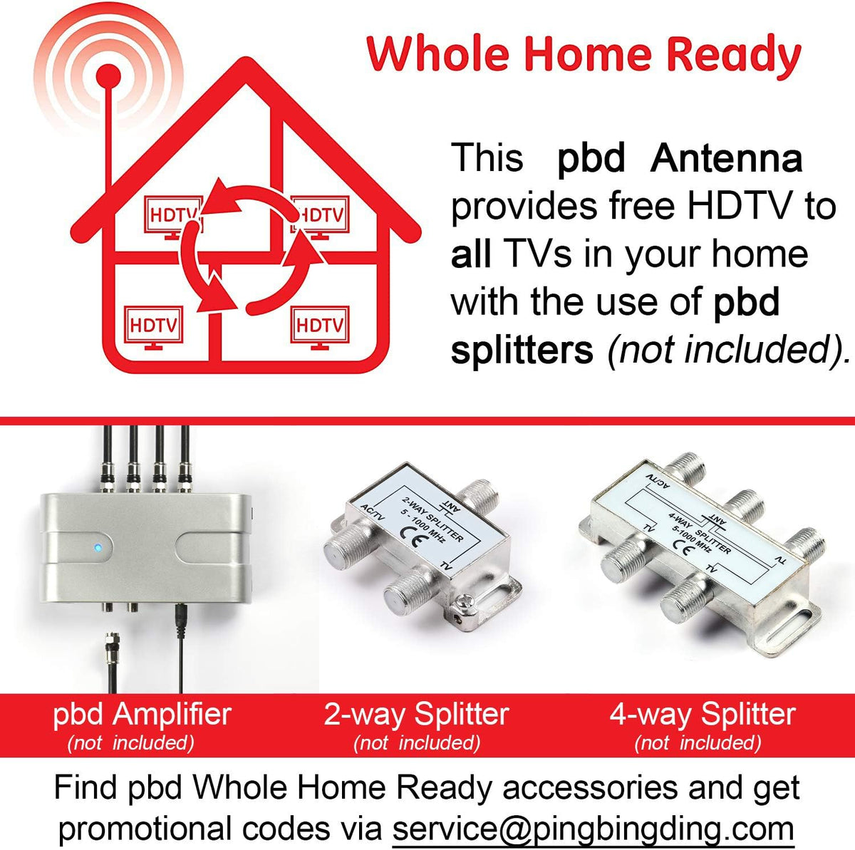 Outdoor Digital Amplified HDTV Antenna, 150 Mile 360 Degree Rotation X4241