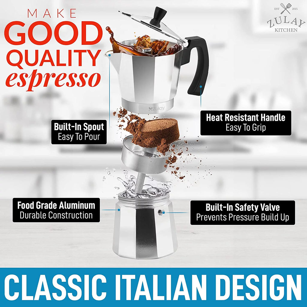 8 Espresso Cup Stovetop Moka Pot H39747