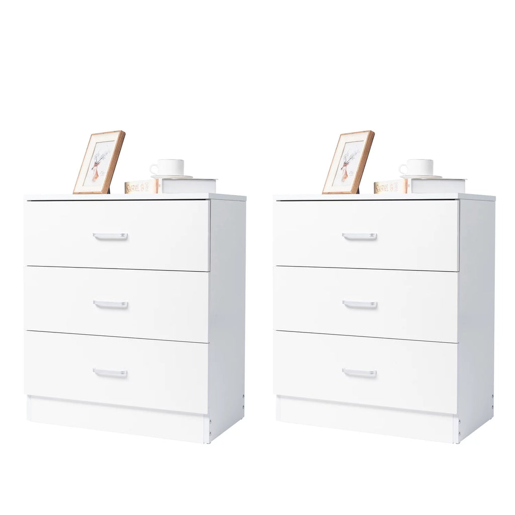 Set of 2 White 3 Drawer Dresser I562744