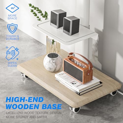 White Rolling TV Stand with Power Outlet F24170