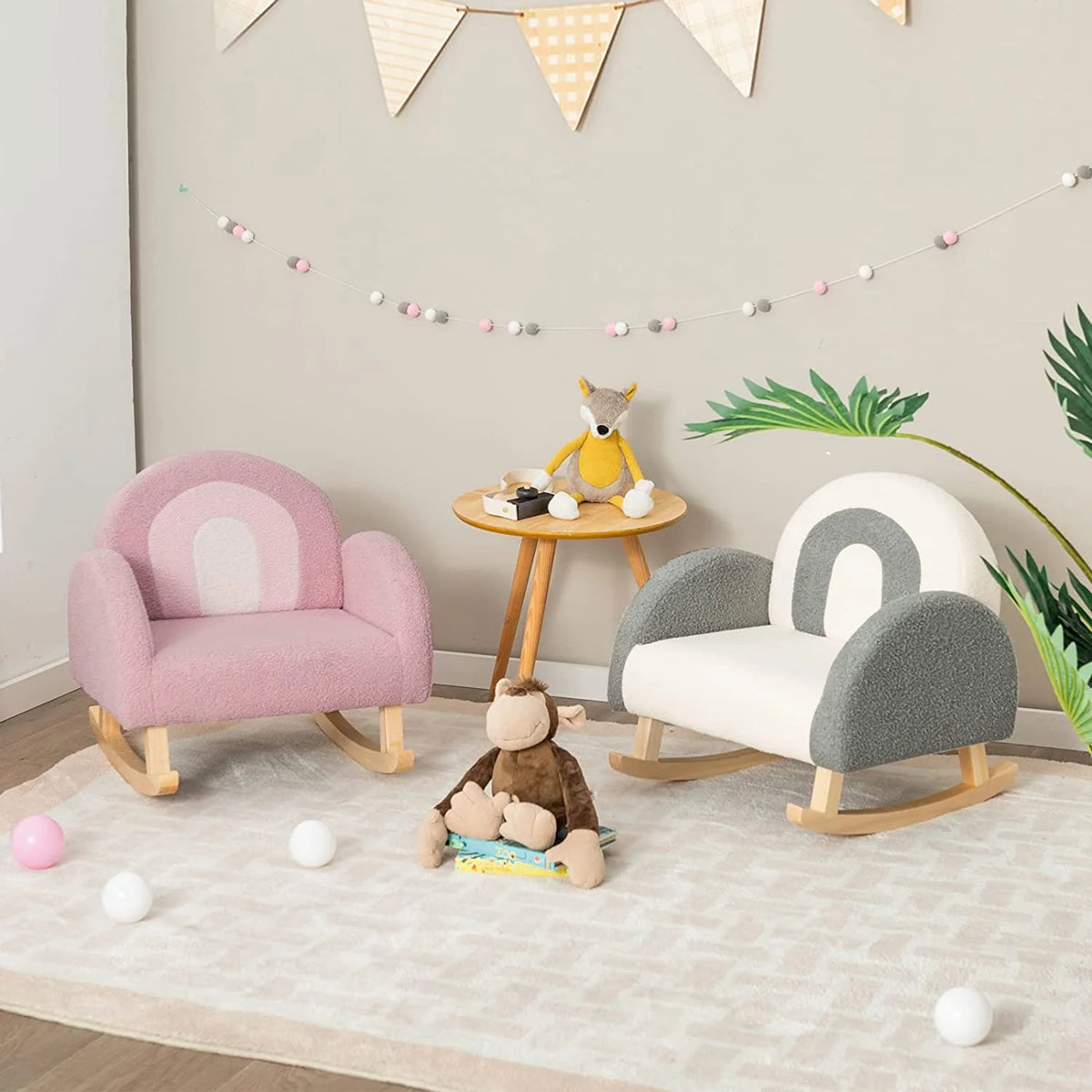 Pink Plush Kids Sofa R5222