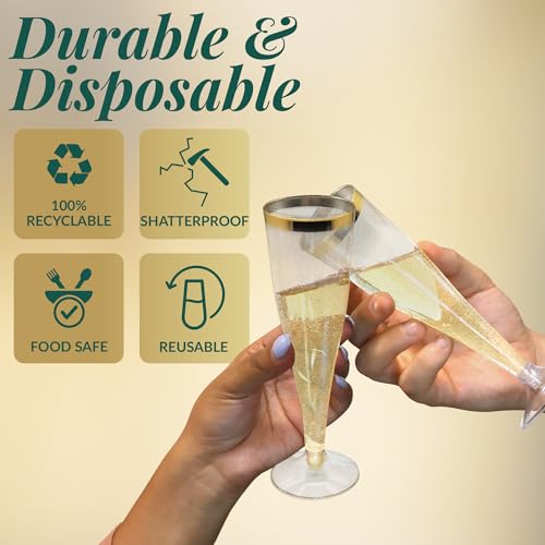 25 Pack 4.5 oz Plastic Champagne Flutes Y587677