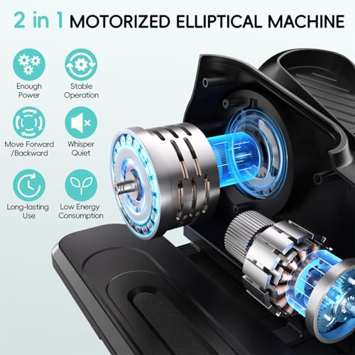 Under Desk Elliptical Machine, Portable Electric Seated Pedal Exerciser with 12 Adjustable Speeds X222