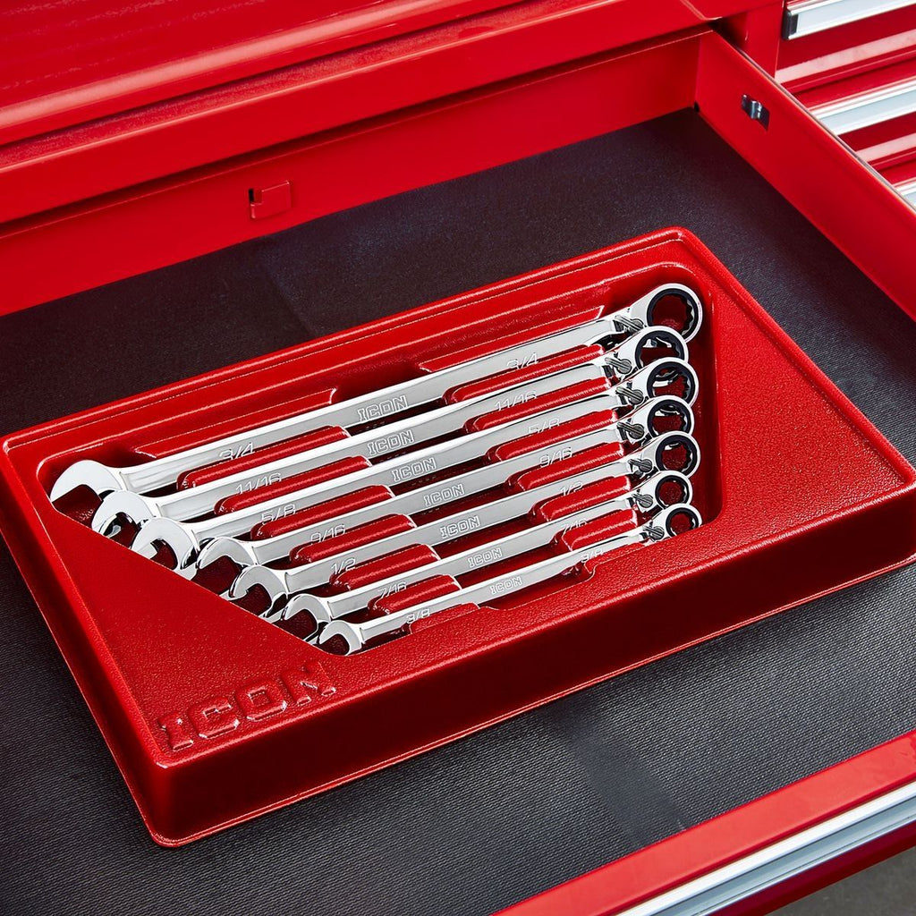 SAE Ratcheting Combination Wrench Set, 7-Piece E640