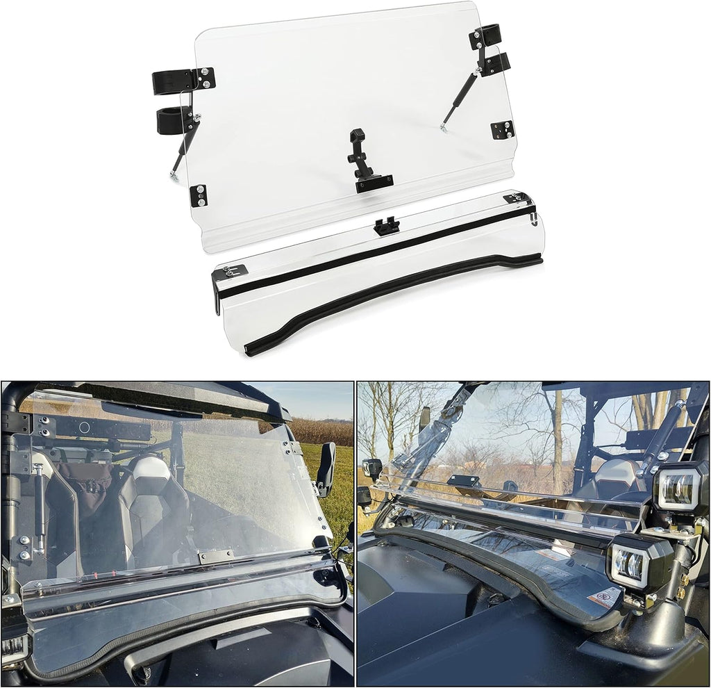 3-IN-1 Scratch Resistant Full Clear Flip Down Windshield J721