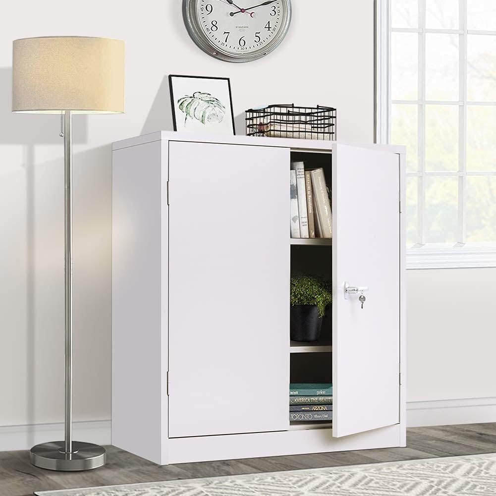 Lockable Steel Storage Cabinet with Doors and Shelves R862