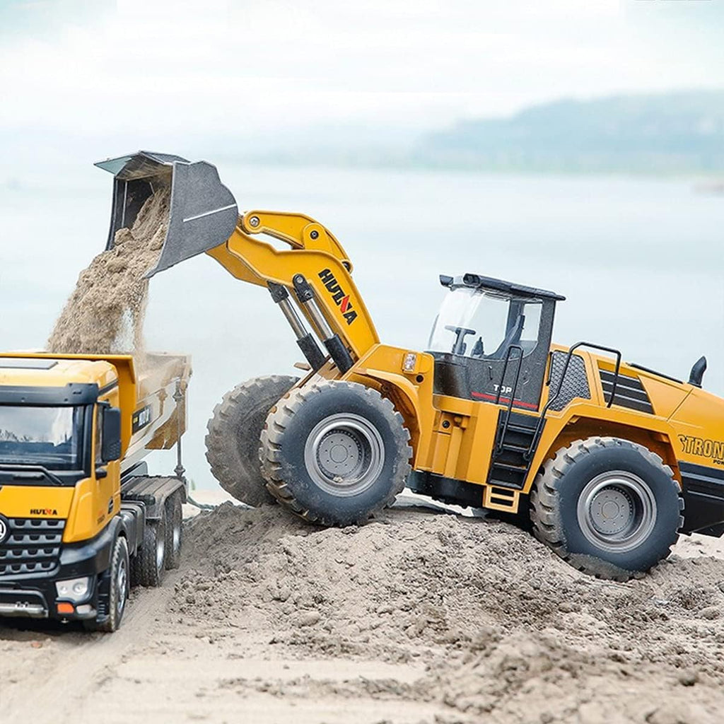 Remote Control 1/14 Scale Full Metal RC Construction Vehicle Toy with Light & Sound F975