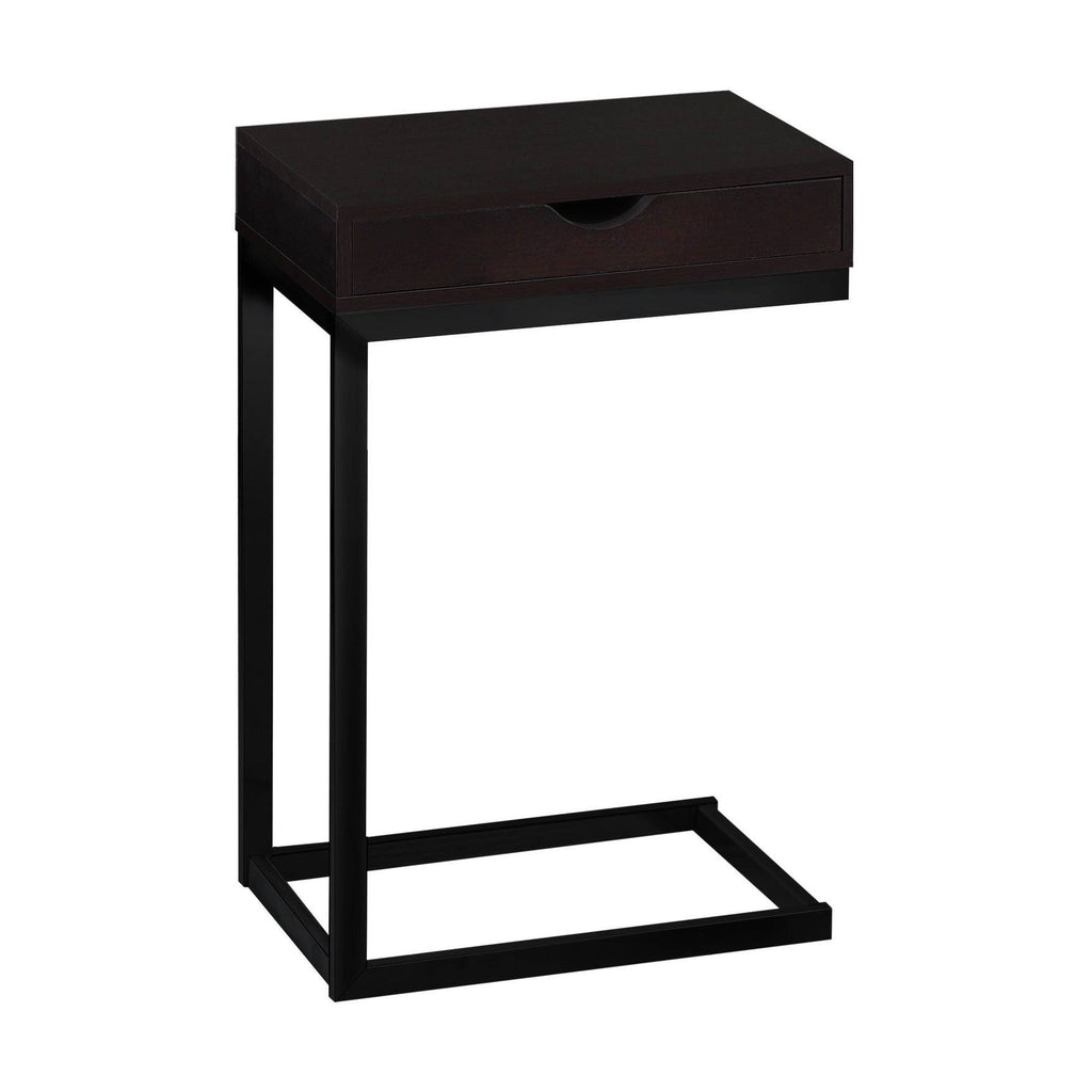 Brown Metal Accent Table with Drawer E53091