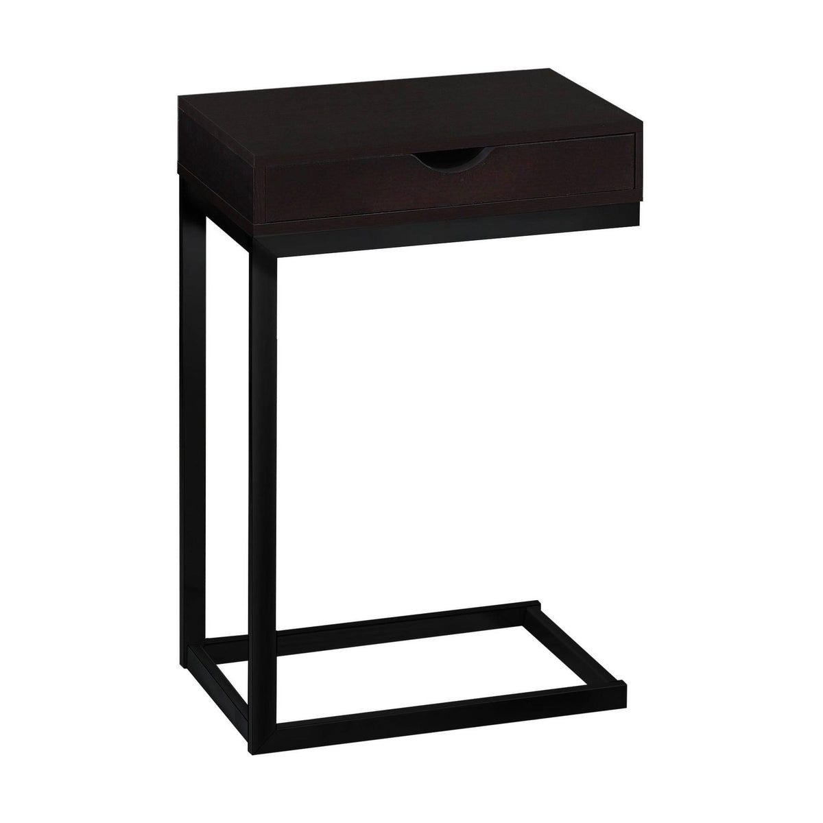 Brown Metal Accent Table with Drawer E53091