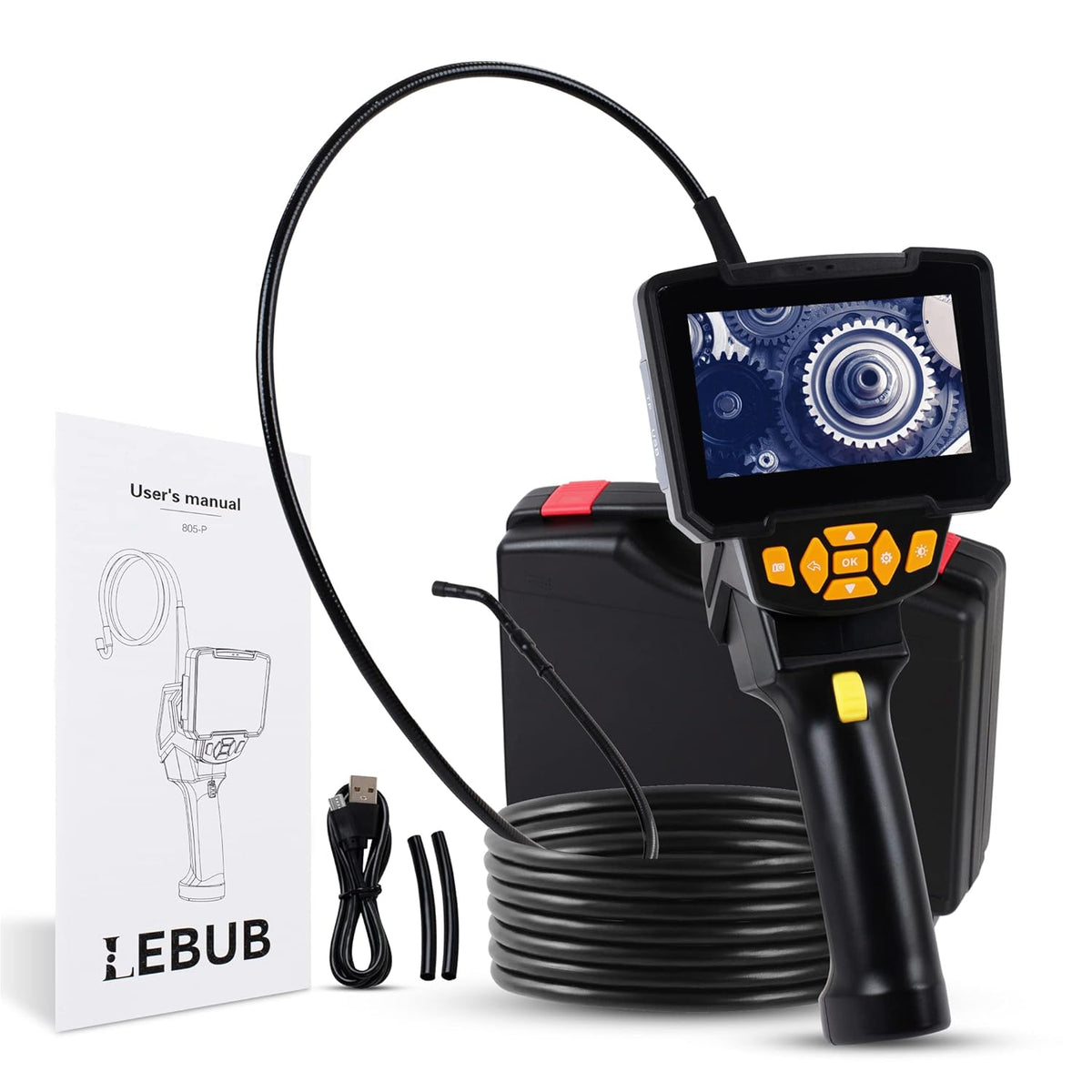Waterproof Borescope Inspection Camera with 4.3-Inch LCD Screen F66656