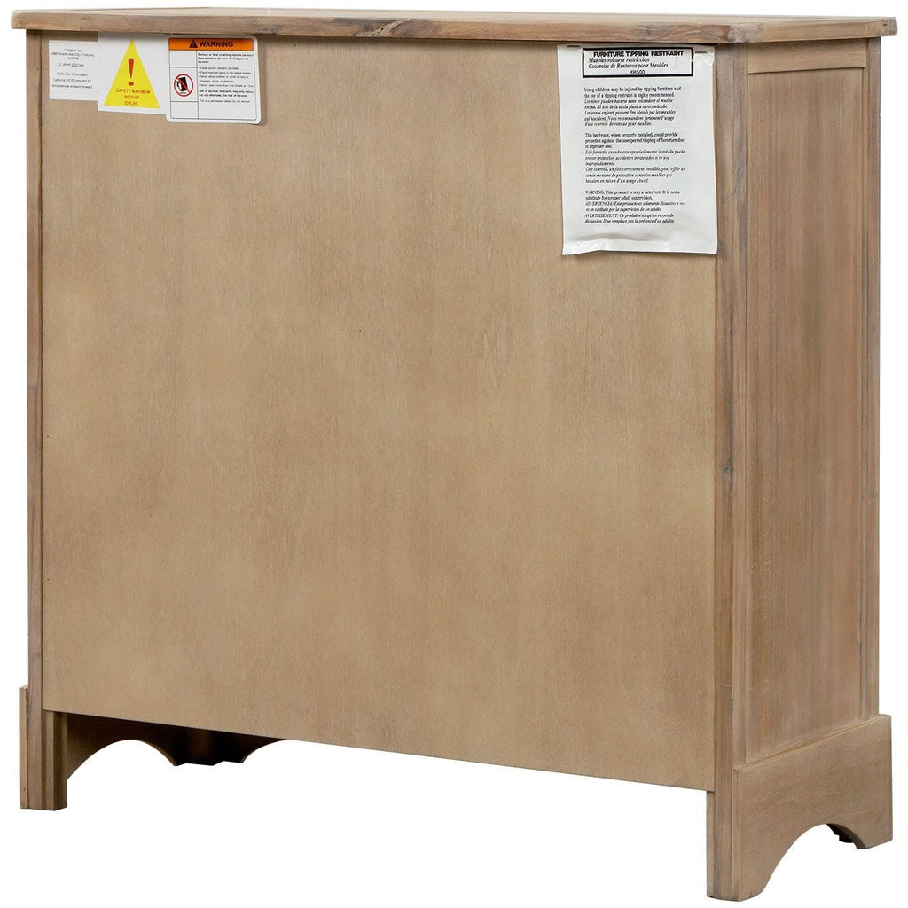 Rustic Storage Cabinet with 2 Drawers and 4 Fabric Basket S8919