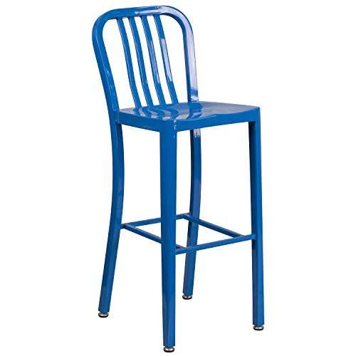 2 Pack Blue Metal Indoor-Outdoor Barstool A203
