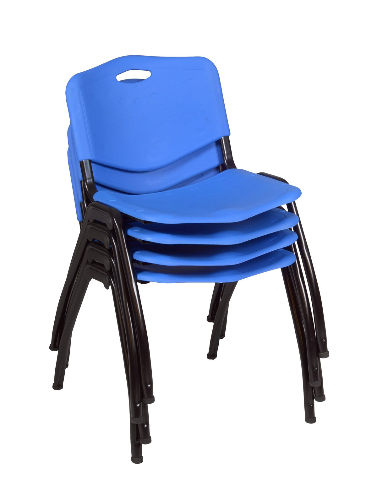 42x22 Round Breakroom Table & 4 Stack Chairs A182