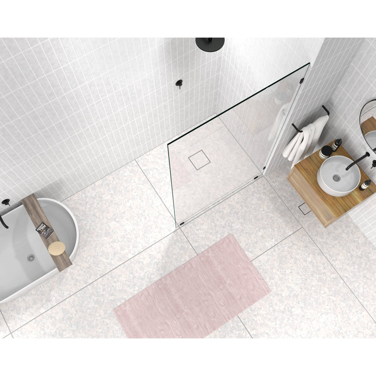 78x22 Frameless Shower Door Oil Rubbed Bronze Z240332