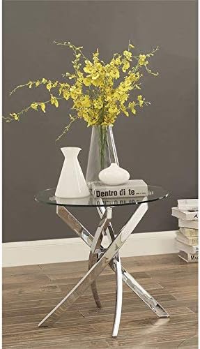 Metal and Glass Round End Table D125709