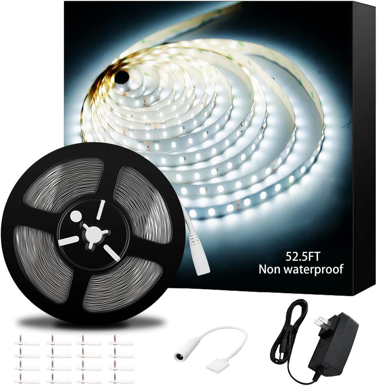 Warm White Indoor LED Strip Lights 52.5Ft Non-Waterproof 2700K Z83892