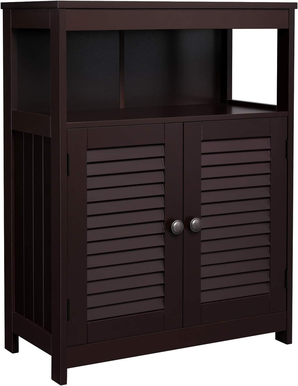 Gray Freestanding Bathroom Storage Cabinet with Adjustable Shelf D998