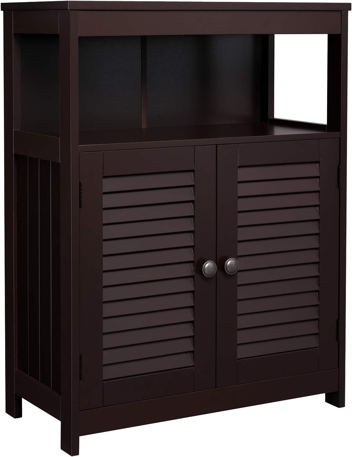 Gray Freestanding Bathroom Storage Cabinet with Adjustable Shelf D998