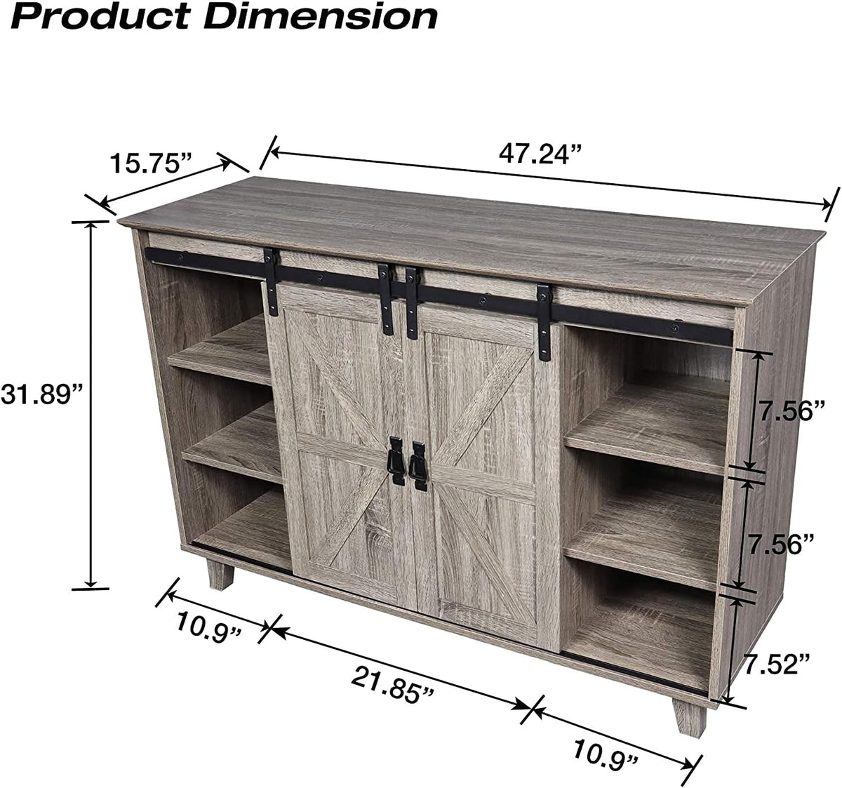 50 inch Sideboard Buffet with Sliding Barn Doors R17147