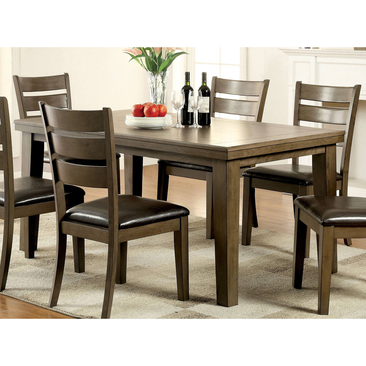 Grey 66-Inch Wooden Dining Table S5763