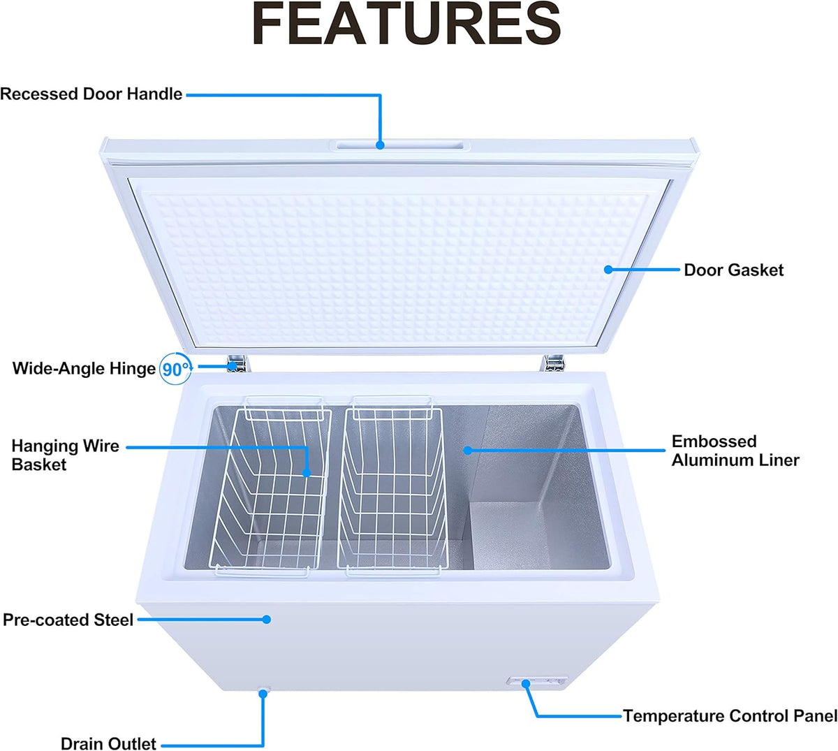 White 7.0 Cu Ft Chest Freezer O564