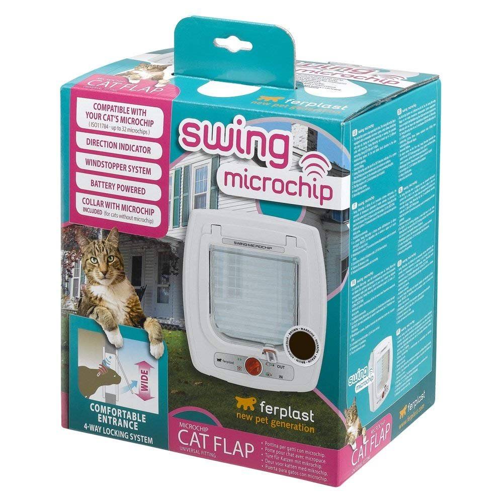 White Microchip Cat Flap I130959