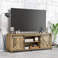Farmhouse TV Stand for 65 inch TV with Sliding Barn Door M590