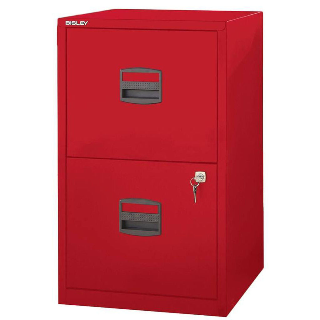 Red Two Drawer Steel Filing Cabinet M43176