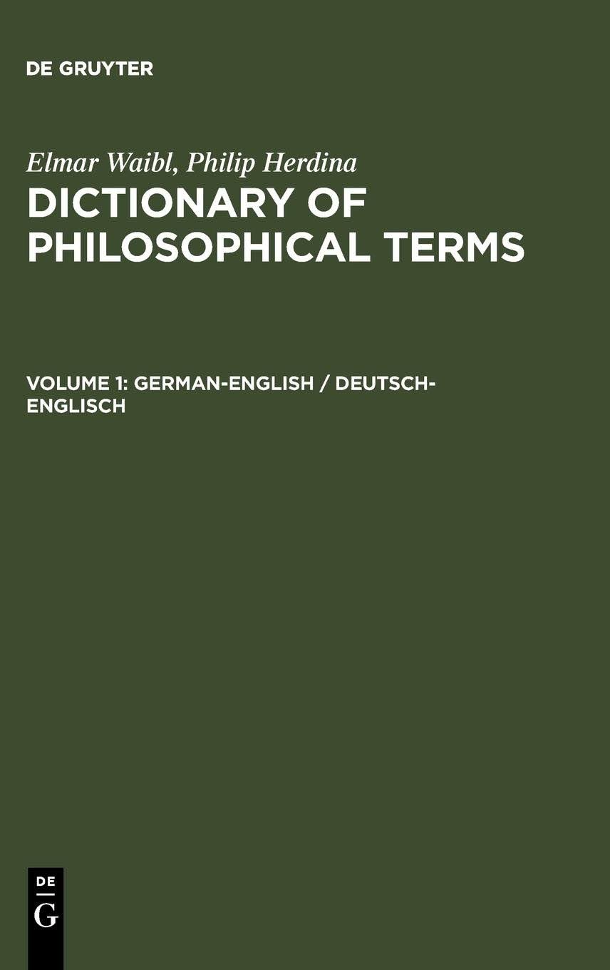 German Dictionary of Philosophical Terms C19086