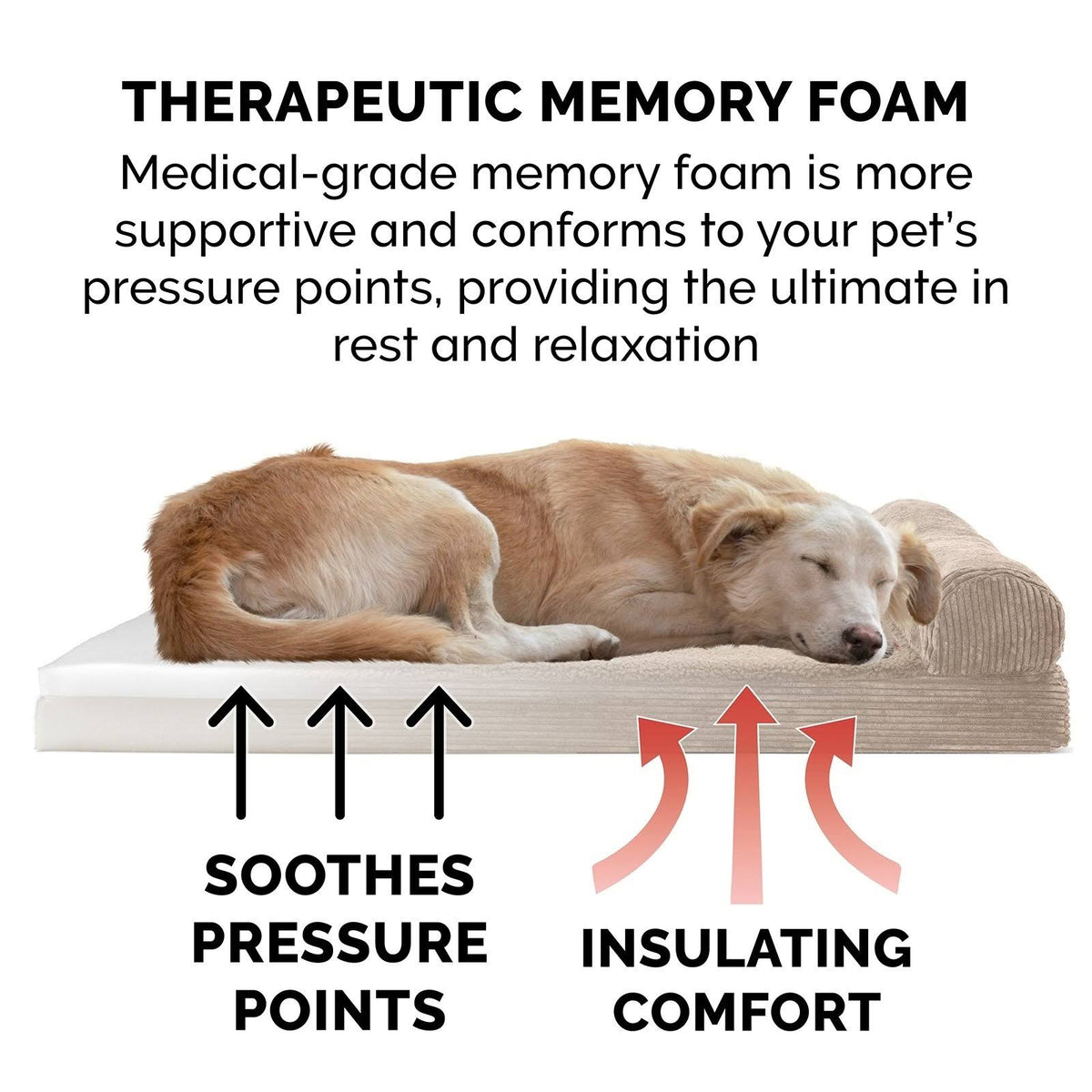 Memory Foam Corduroy Chaise Lounge Pet Bed H902366