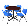 42x22 Round Breakroom Table & 4 Stack Chairs A182
