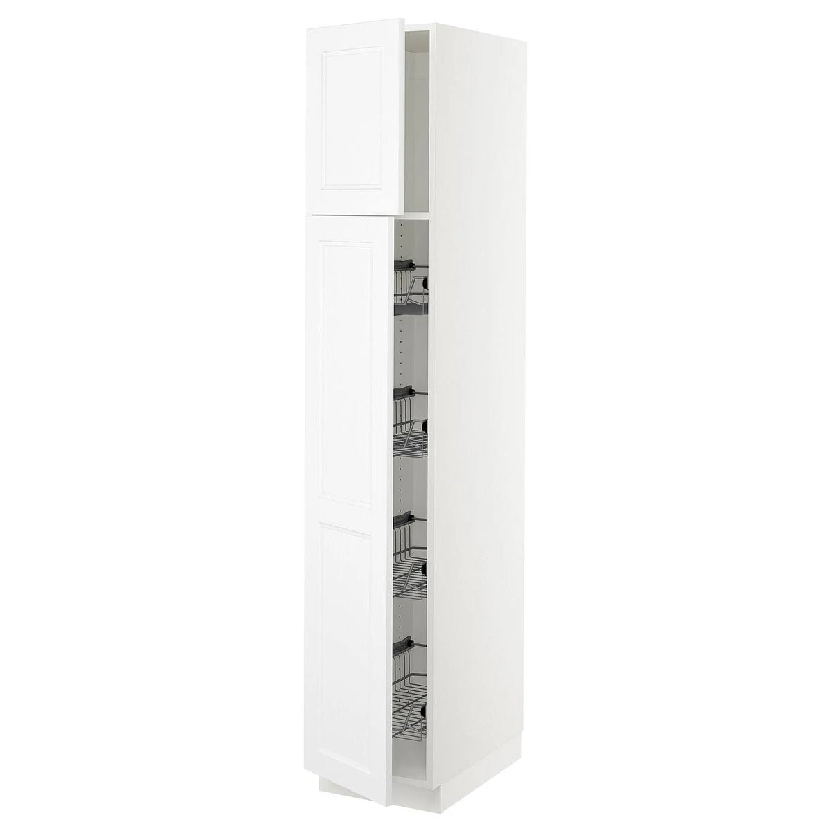 White High Cabinet with Wire Baskets O714