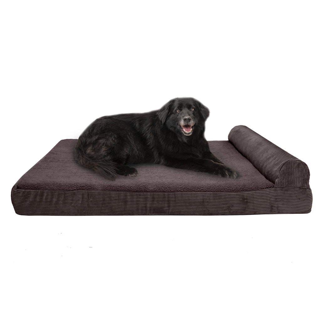 Memory Foam Corduroy Chaise Lounge Pet Bed H902366