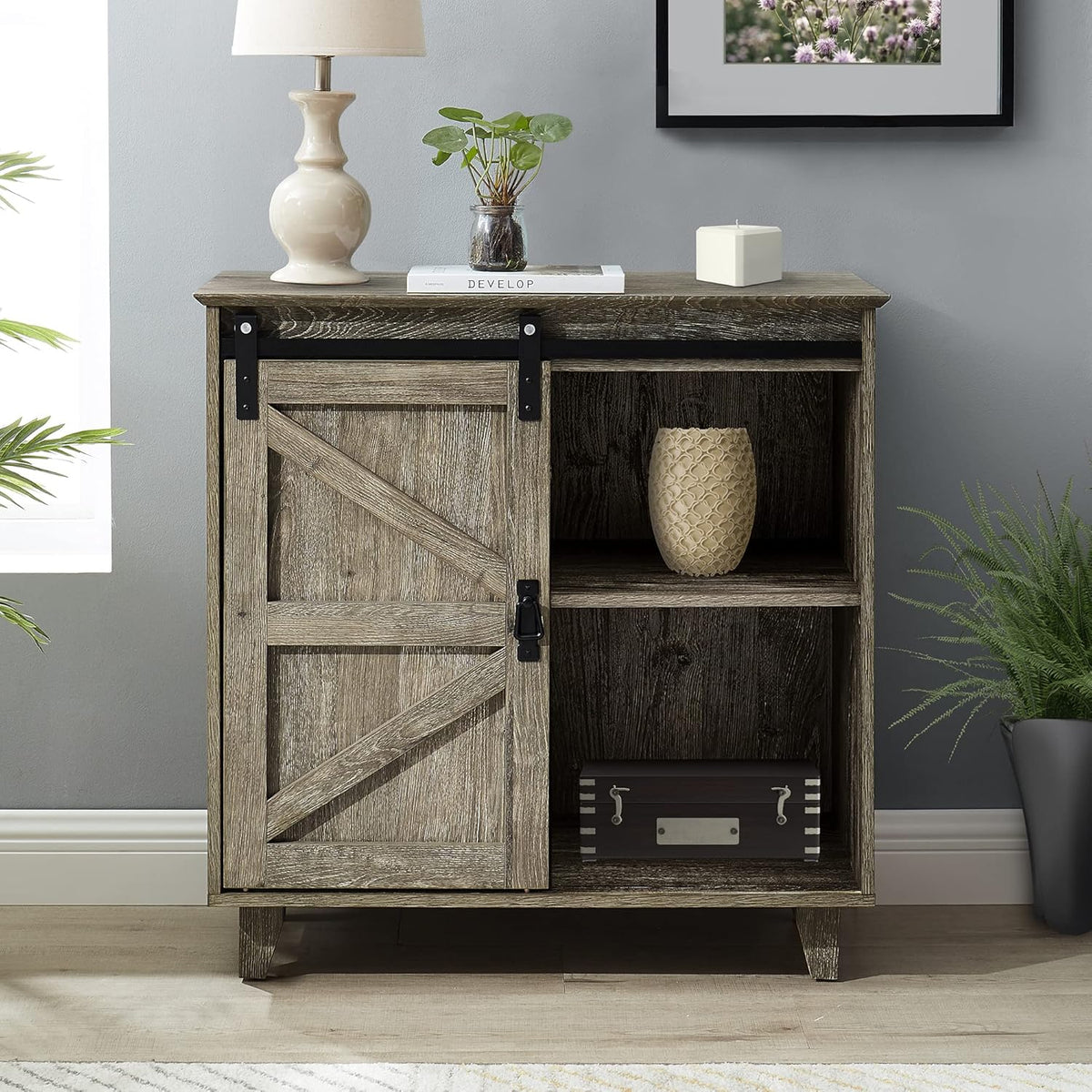 50 inch Sideboard Buffet with Sliding Barn Doors R17147
