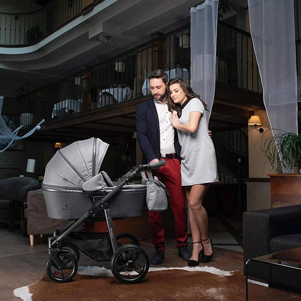 Natural Grey Stroller with Bassinet H6556
