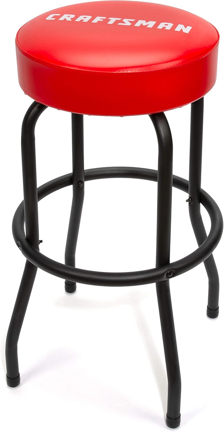 Adjustable Height Work Shop Stool with Padded Vinyl Seat Q5193