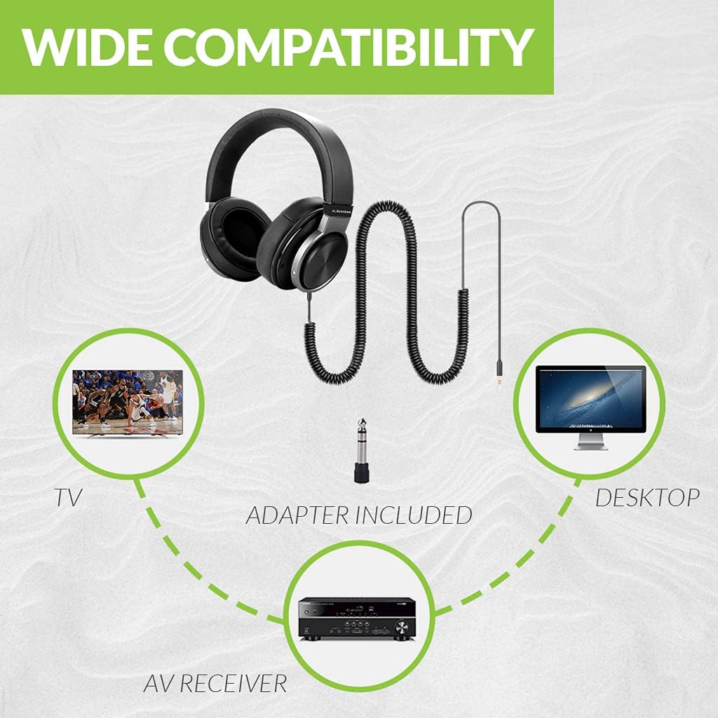 Extra Long Cord Over Ear Headphones Wired with 3.5mm AUX N40827