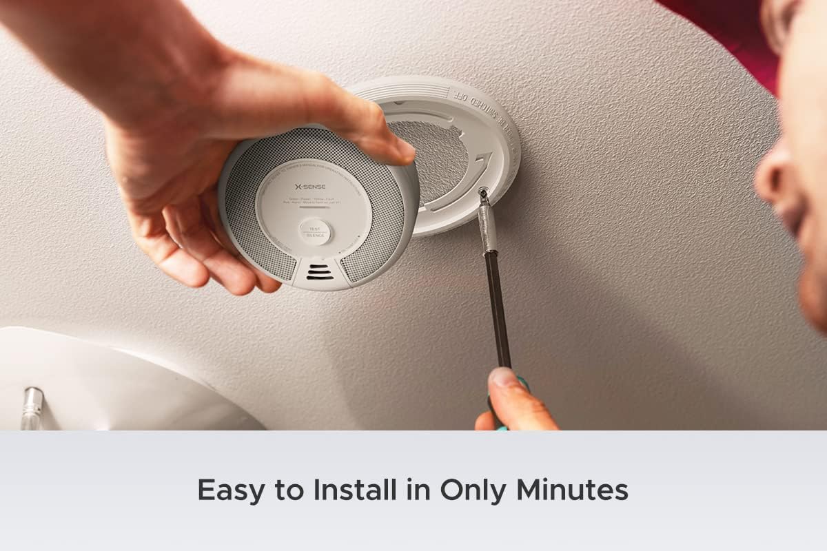Wireless Interconnected Combination Smoke and Carbon Monoxide Detector, 10-Year Battery, Pack of 6 I1902