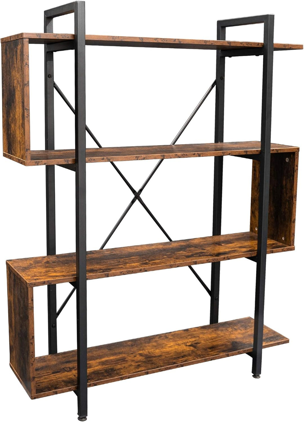 Vintage Industrial 4 Tier S Shaped Bookshelf D406