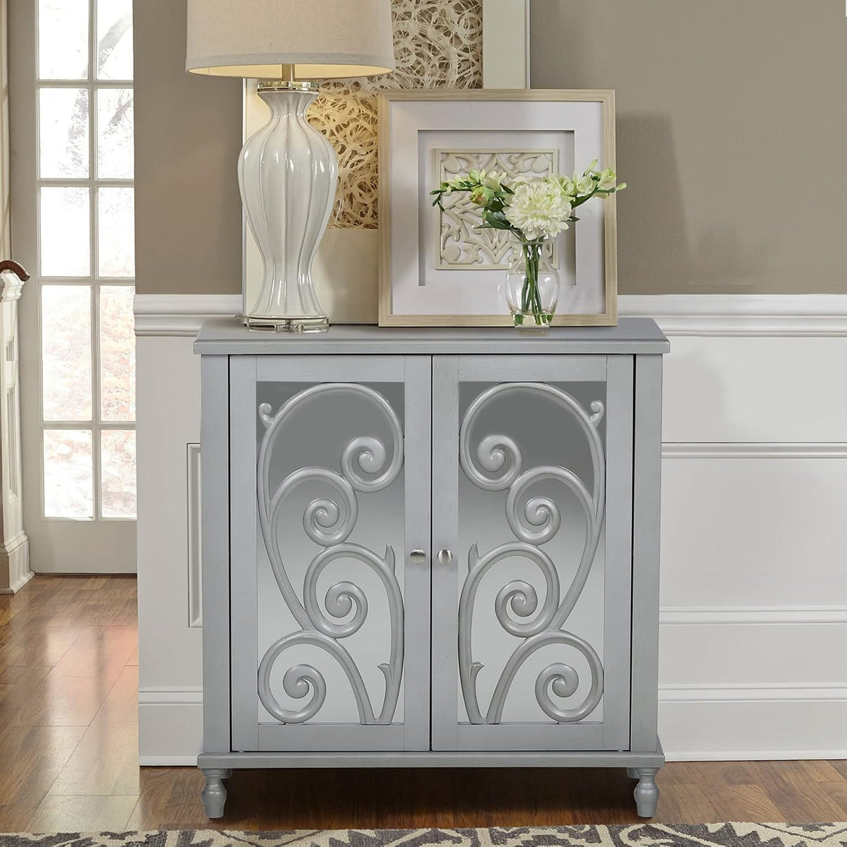 White Storage Cabinet with 2 Doors G319762