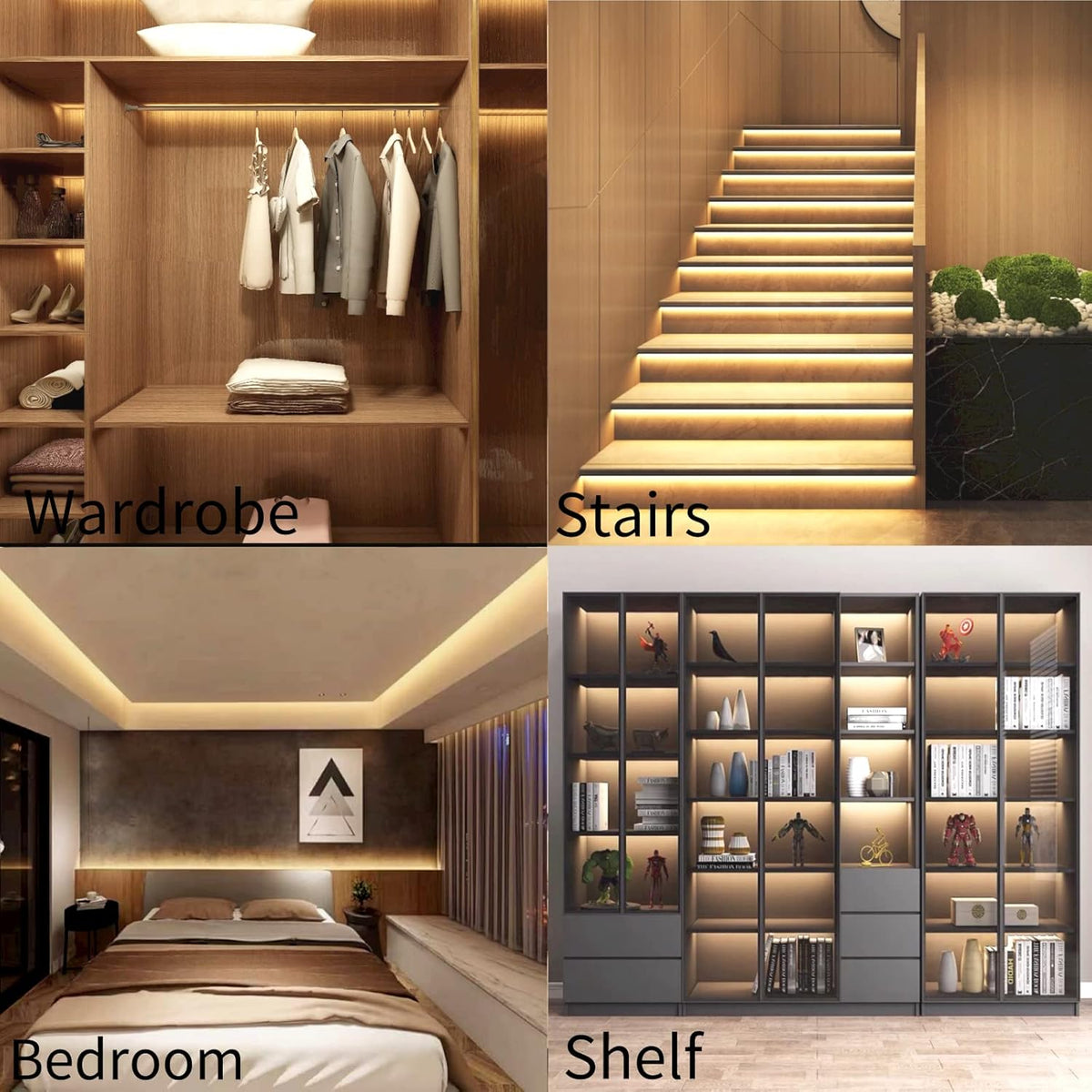 Warm White Indoor LED Strip Lights 52.5Ft Non-Waterproof 2700K Z83892