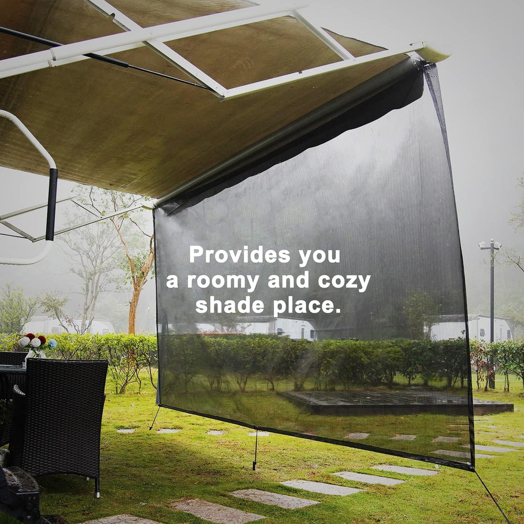 7'x15'2 Black Mesh RV Awning Sun Shade M878013