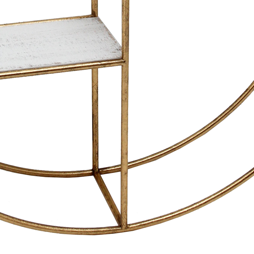 Round Metal Frame Wall Shelf with 2 Display Cases B6189
