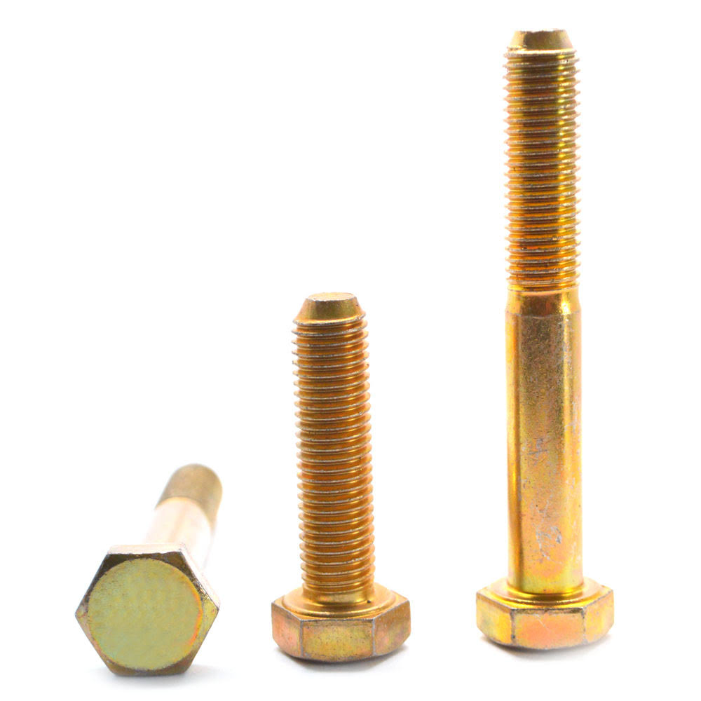 1/4x22-20 x 4 1/2x22 Grade 8 Hex Cap Screw Alloy Steel Yellow Zinc Plated F510656