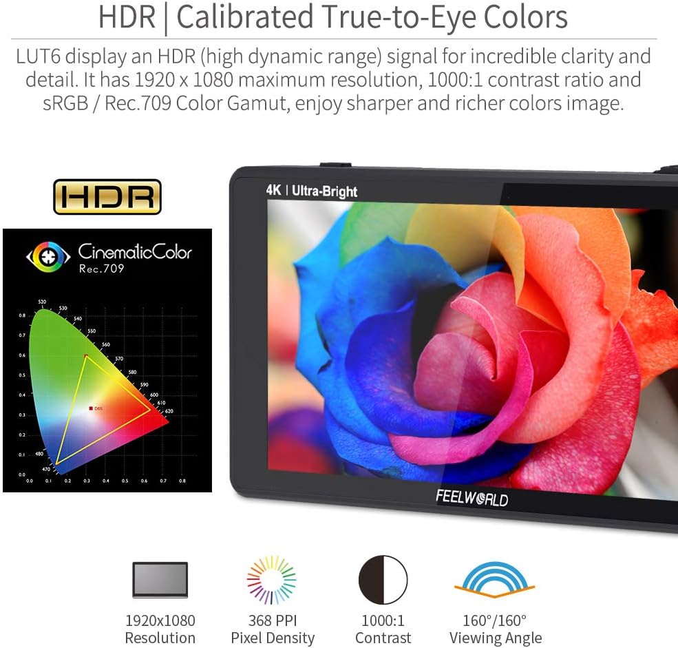 6 Inch Touch Screen DSLR Camera Field Monitor O62188