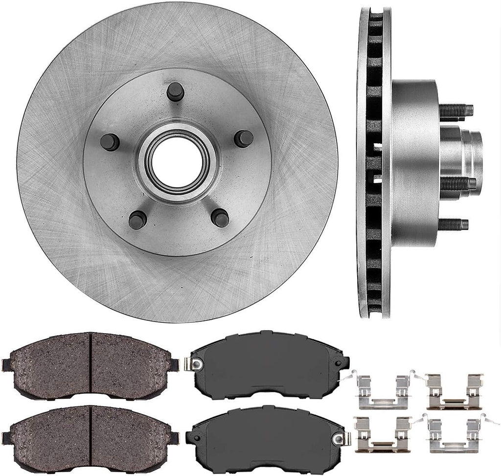 286.7 mm 5 Lug Brake Disc Rotors + Ceramic Brake Pads + Clips K343