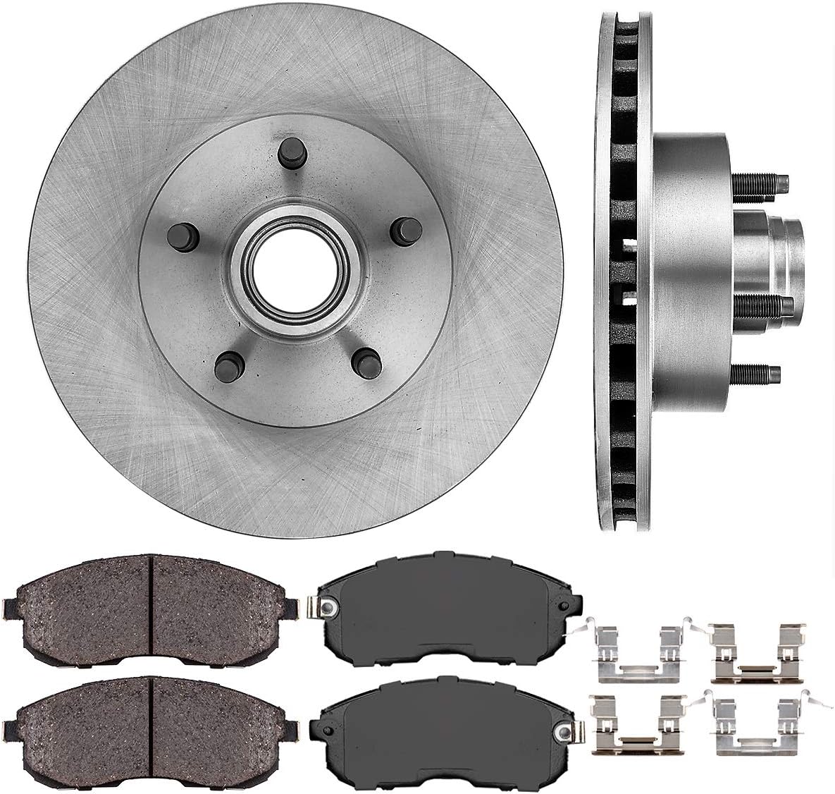 286.7 mm 5 Lug Brake Disc Rotors + Ceramic Brake Pads + Clips K343